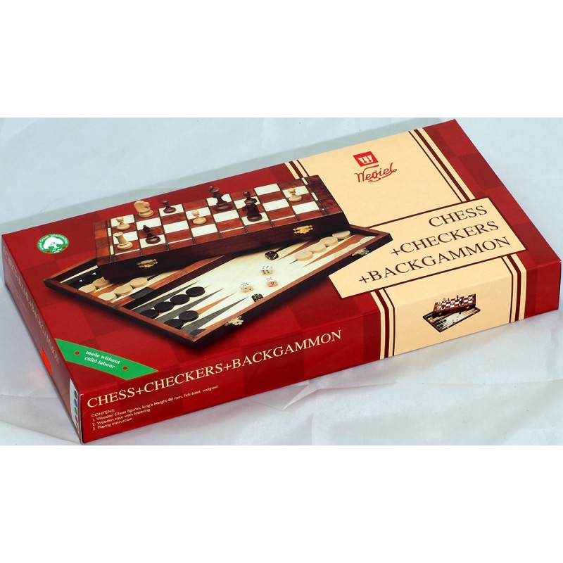 Szachy składane 41x41cm , warcaby, backgammon
